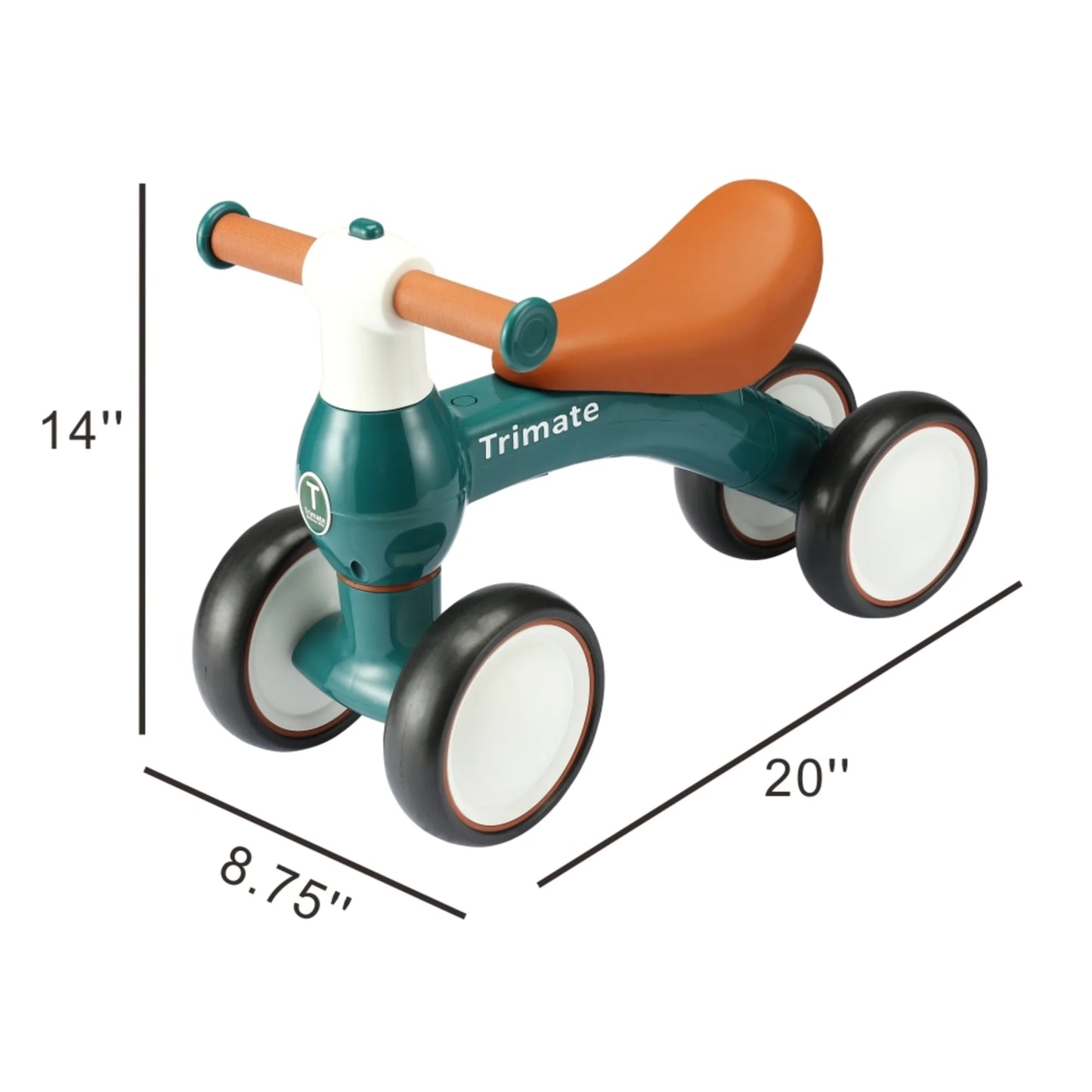 Baby Walker Balance Bike, Green - Perfect Ride-On Toy for 1-Year-Olds, with 4 Wheels, Ideal for Boys and Girls (12-24 Months)