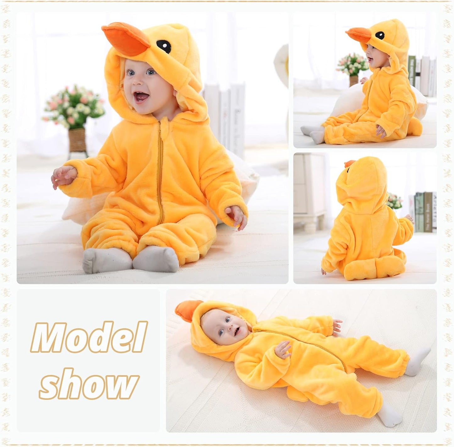 Unisex Baby Animal Costume Winter Autumn Hooded Romper Halloween Cosplay Jumpsuit Outfits