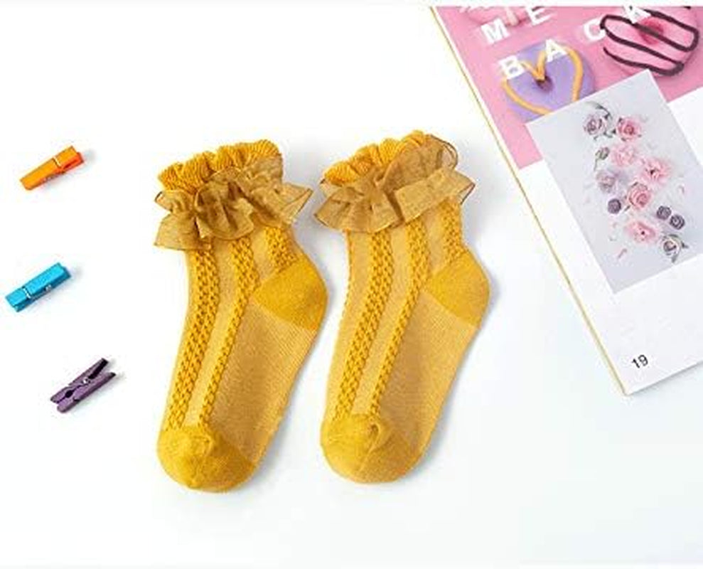 Baby Girls' Eyelet Flower Socks Ankle Sock for Newborn Infant Toddlers Kids