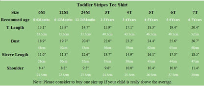 Baby Toddlers Long Sleeve Tee Shirts Little Kids Cotton Striped Crew Neck Tops (6Months-7Years)