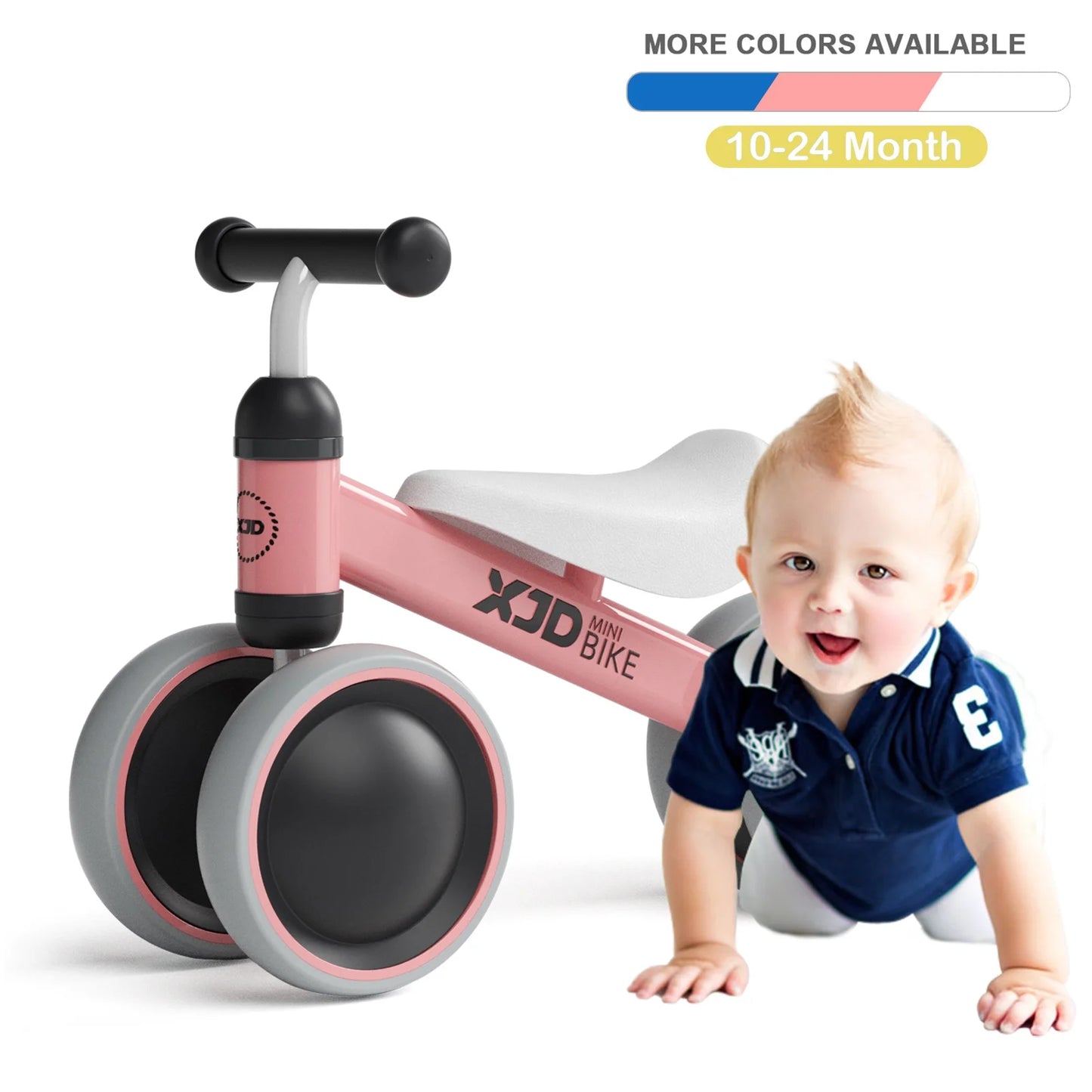 Baby Balance Bike for 1 Year Old Boys Girls 12-24 Month Toddler Walker Bike,4 Wheels Kids First Bike, First Birthday Gifts,Pink