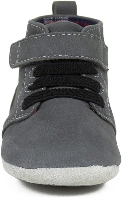 Baby Boys First Kicks, Thiago Charcoal Leather, 3-6 Months