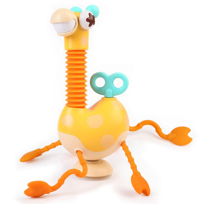 Baby Sensory Toys, Montessori Silicone Giraffe Pull String Toys for Infant, Toddler