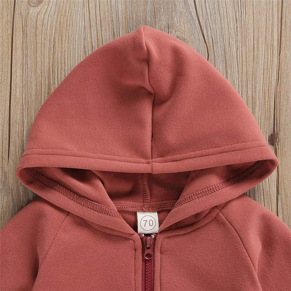 Infant Baby Boys Girls Clothing Zipper Hooded Jumpsuit Romper Long Sleeve Onesie Outfit Fall Winter Warm Clothes