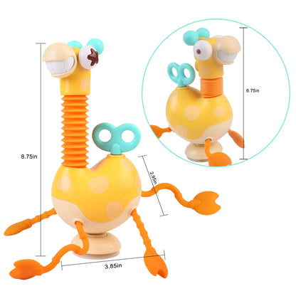 Baby Sensory Toys, Montessori Silicone Giraffe Pull String Toys for Infant, Toddler