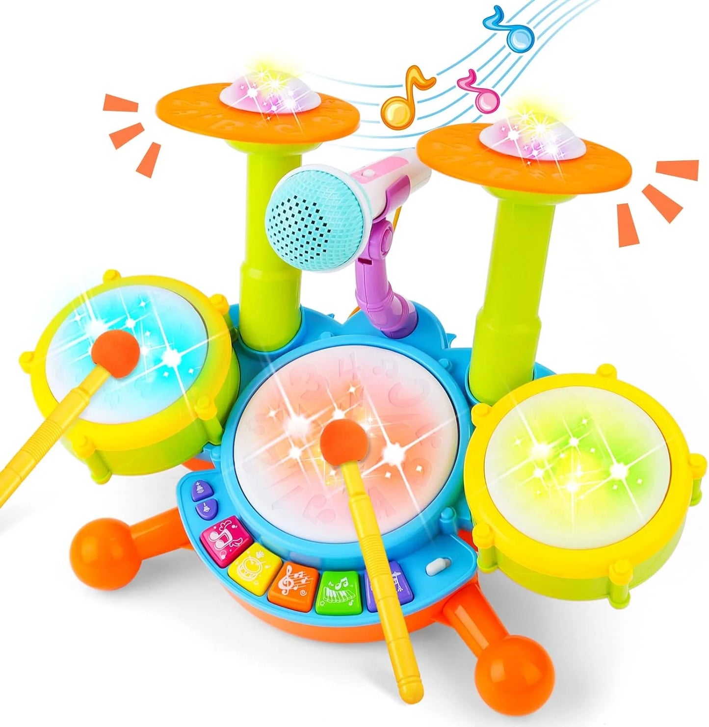 Musical Toys for 1 Year Old, Drum Sets for Toddlers 1-3, Baby Learning Toys for 2-5 Years, Light Uptoy for Girls Boys Birthday Gift