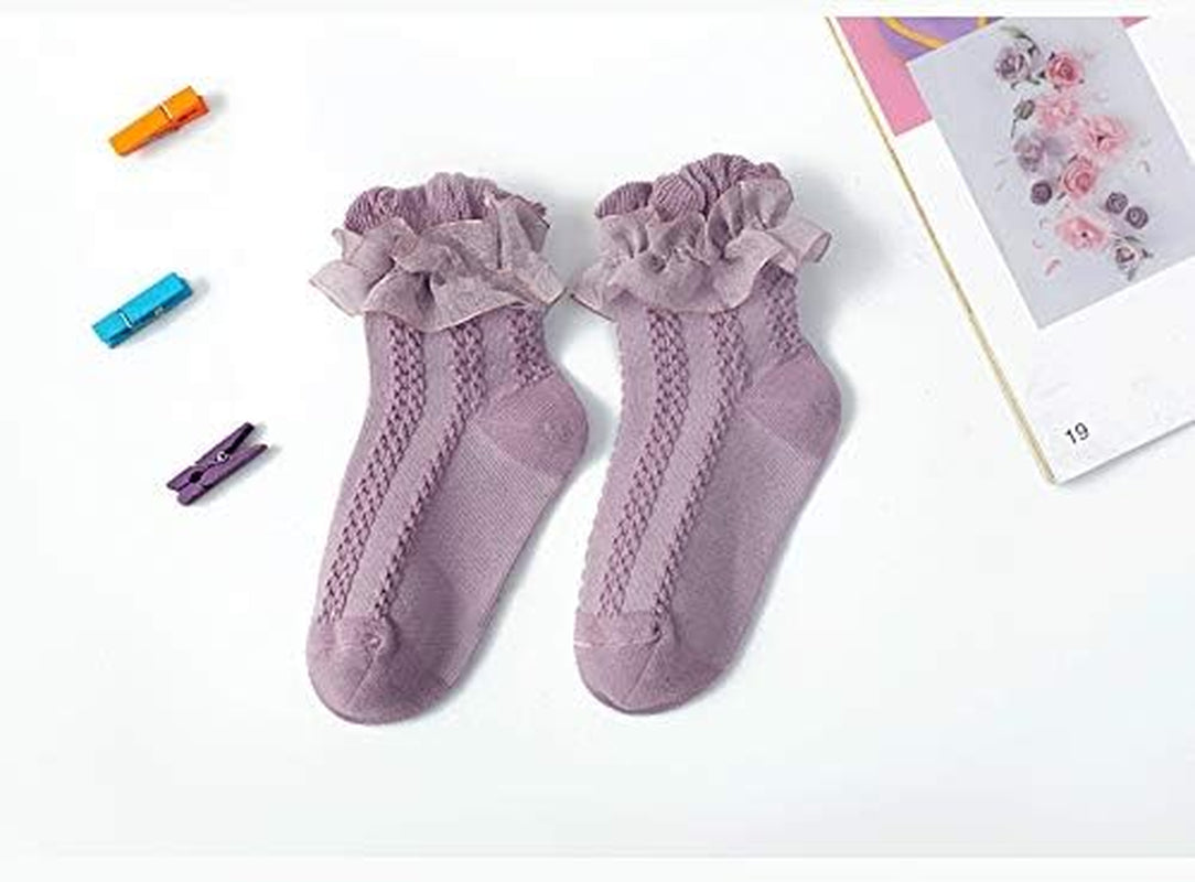 Baby Girls' Eyelet Flower Socks Ankle Sock for Newborn Infant Toddlers Kids