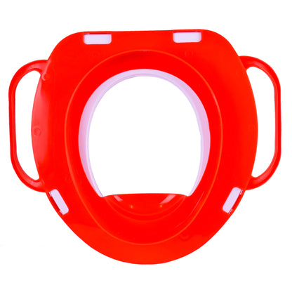 Red Soft Potty Training Seat with Storage Hook and Handles, Toddlers 12+ Months, Unisex