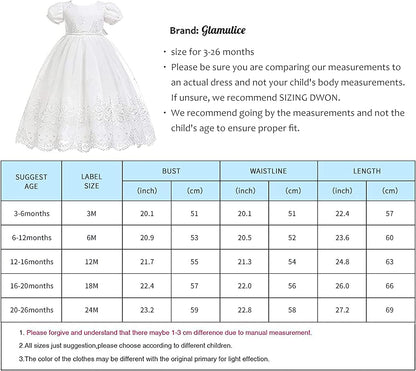 Baby-Girls Newborn Satin Christening Baptism Floral Embroidered Dress Gown Outfit