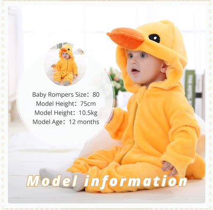 Unisex Baby Animal Costume Winter Autumn Hooded Romper Halloween Cosplay Jumpsuit Outfits