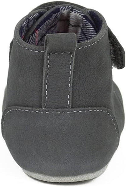 Baby Boys First Kicks, Thiago Charcoal Leather, 3-6 Months