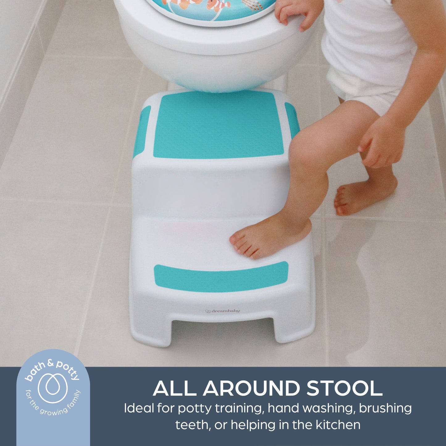 2-Up Step Stool for Kids and Toddlers - Aqua