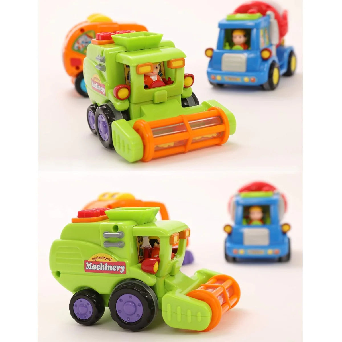 IQ Toys Friction-Powered City Construction Vehicle Set for Toddlers - 3-Pack