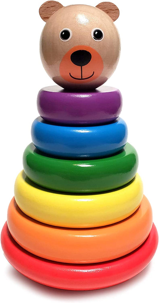 Baby Toys Wooden Stacking Rings - Bilingual Educational Toys for 2 Year Old | Learn Rainbow Colors in English & Spanish with Toddler Games Learning Activities Ebook