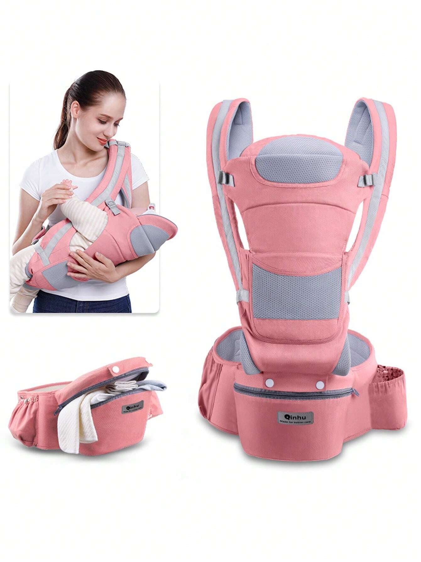 Baby Carrier Waist Stool with Multiple Carrying Positions All Seasons Use for Infants and Toddlers