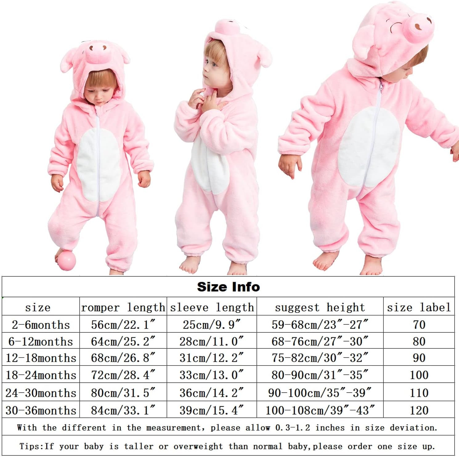 Baby Animal Costumes Unisex Toddler Onesie Pajamas Halloween Dress up Romper