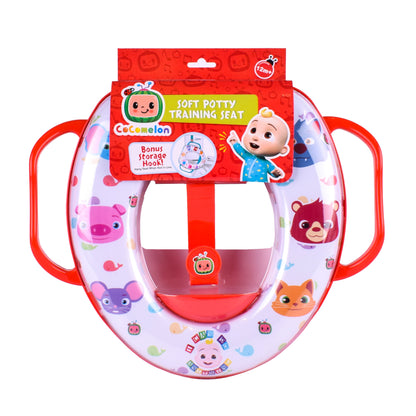 Red Soft Potty Training Seat with Storage Hook and Handles, Toddlers 12+ Months, Unisex