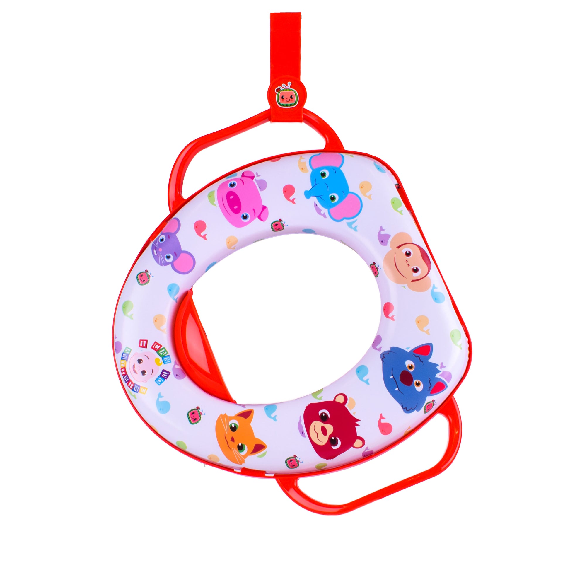 Red Soft Potty Training Seat with Storage Hook and Handles, Toddlers 12+ Months, Unisex