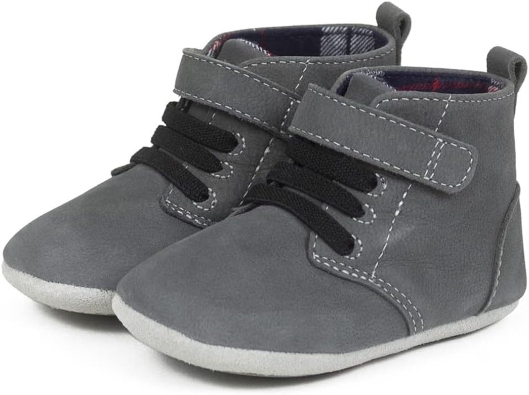 Baby Boys First Kicks, Thiago Charcoal Leather, 3-6 Months