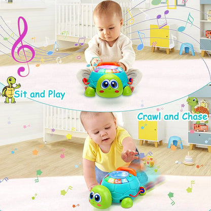 Baby Toys for 6 12 Months, Light & Sound Musical Turtle Crawling Toys for 1 Year Old Boys Girls, Baby Toys for 12-24 Months, Toddler Learning Toys for 1 2 3 Year Old Boys Girls