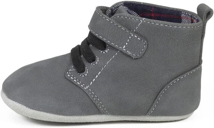 Baby Boys First Kicks, Thiago Charcoal Leather, 3-6 Months