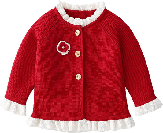 Baby Girls' Fall Winter Cardigan Sweaters Coats Outfits for Toddlers